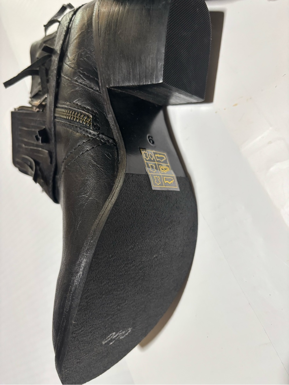 Free People Black Fringe Ankle Boots - Picture 5 of 11